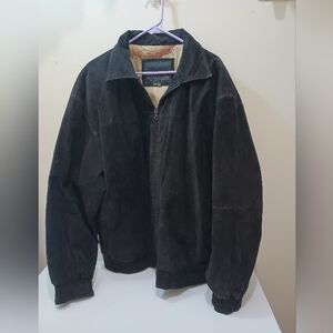 Vintage Serge Platini Milan Italy black Suede jacket Men's XXlarge